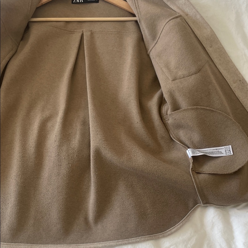 Zara Beige Belted Overshirt - Picture 11 of 12